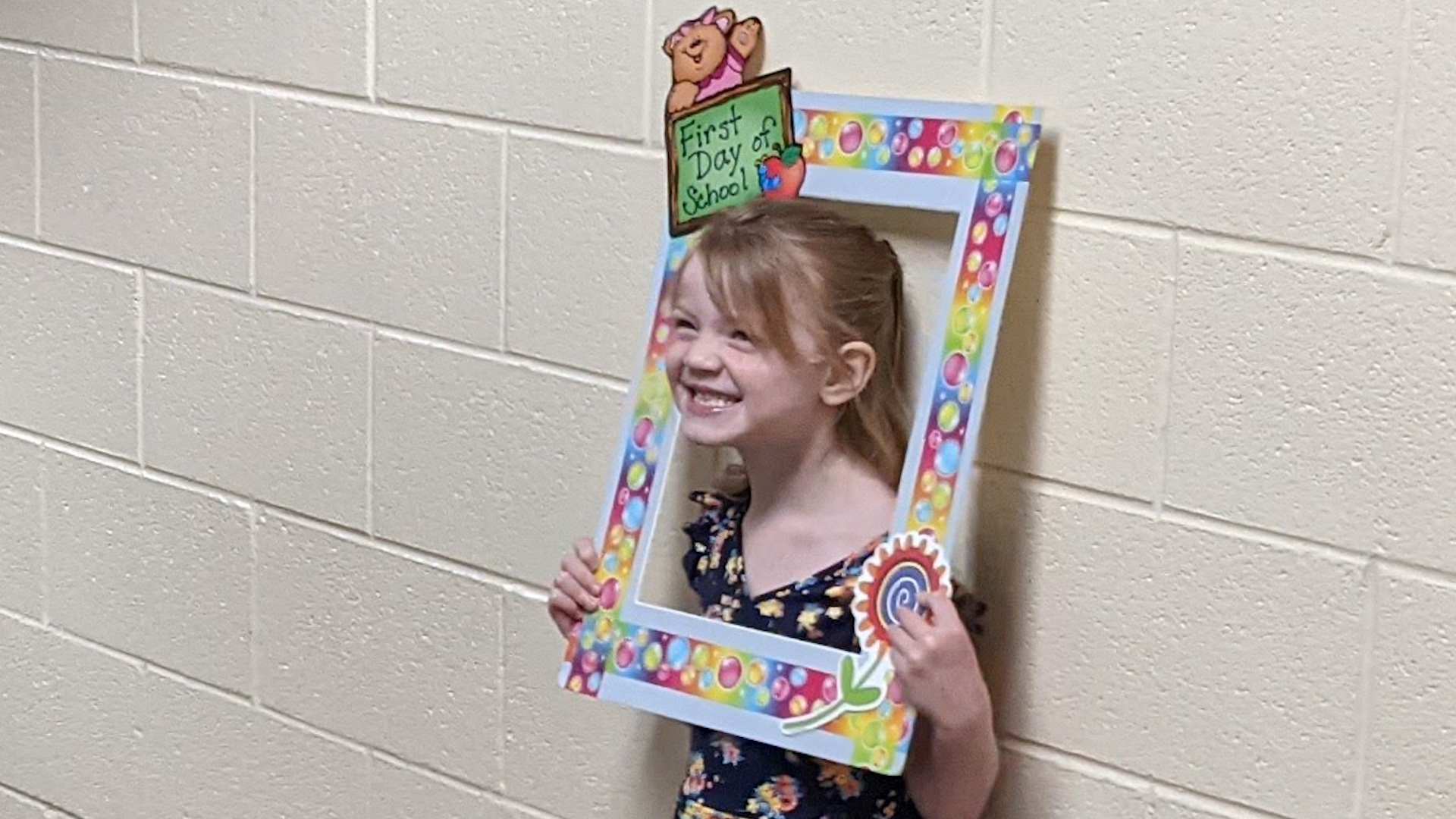kindergartener in picture frame